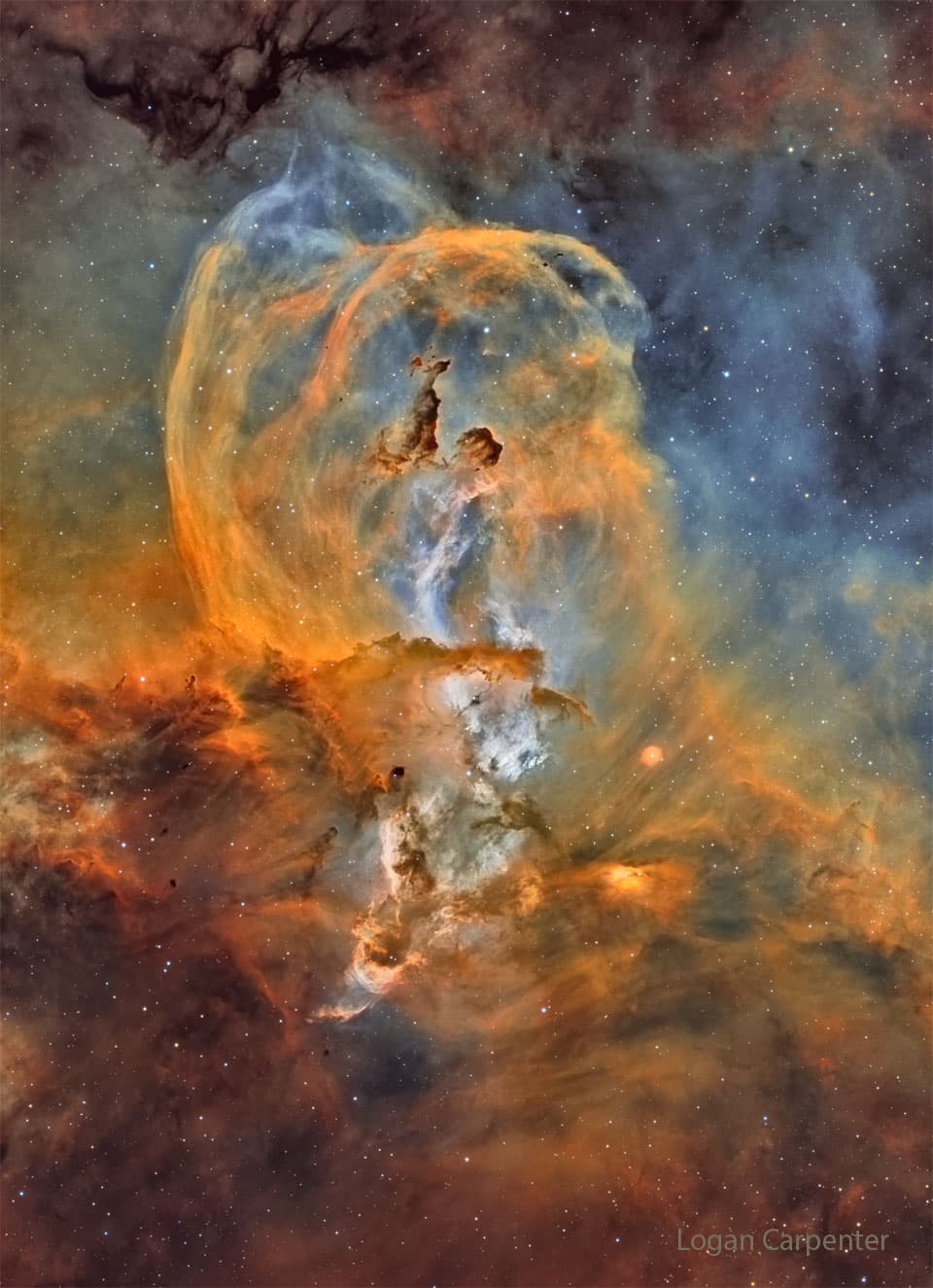 NGC 3576: The Statue of Liberty Nebula | © · Logan Carpenter