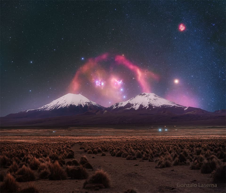 Barnards Loop over Twin Volcanoes | © · Gonzalo Laserna Vargas